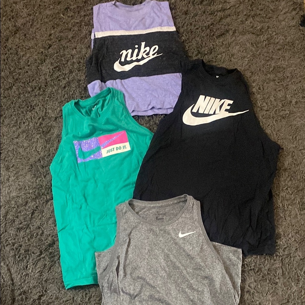 Nike Black and Gray Athletic Tank Tops
